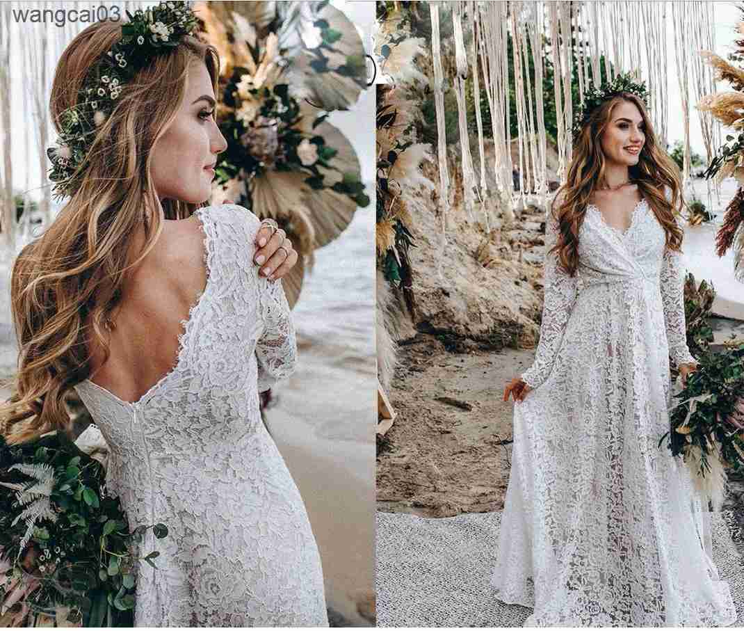 Maternity Dresses New Style Lace Maternity Dress For Photography Maternity Photography White sexy deep V-neckPregnancy Women Lace Long Dress L240910 L