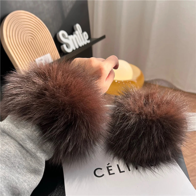 Arrival Female Natural fox Fur Cuffs Knitted Warm Real Fox Fur Mittens Women Winter Outdoor fox Fur Cuffs 241009
