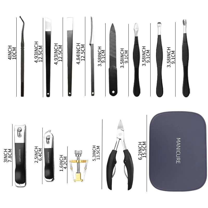 12 piece set high-end nail clip set exquisite home original sharp nail clip box suitable for female and male foot knives 240927
