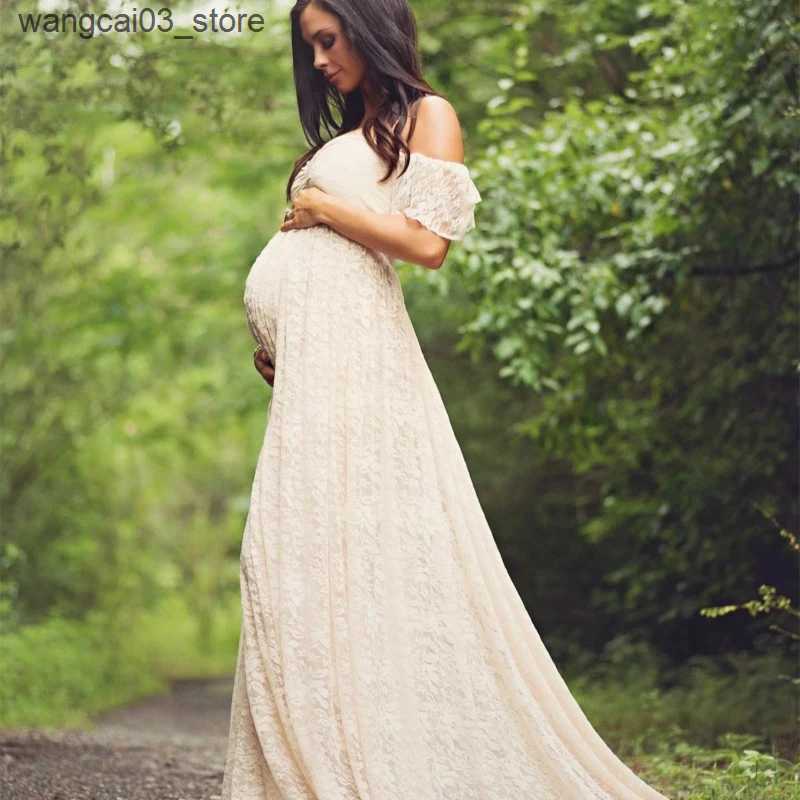 Maternity Dresses Long Maternity Photography Props Pregnancy Dress Photography Maternity Dresses For Photo Shoot Pregnant Dress Lace Maxi Gown L240910
