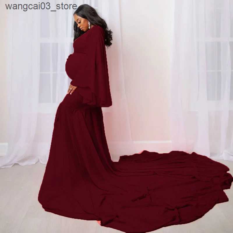 Maternity Dresses Maternity sexy loose trailing maxi dress Photography Lace Split Front White Dress for Photoshoot Dress Fashion Pregnancy Dress L2409