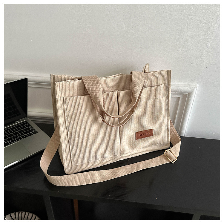 New Corduroy Large Capacity Handbag, Single Shoulder Crossbody Bag, Casual Fashion Versatile