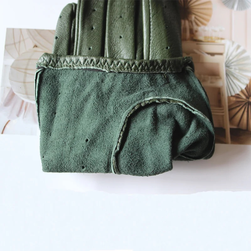 style sheepskin gloves for women thin singlelayer unlined hollow breathable riding motorcycle spring and summer 240906
