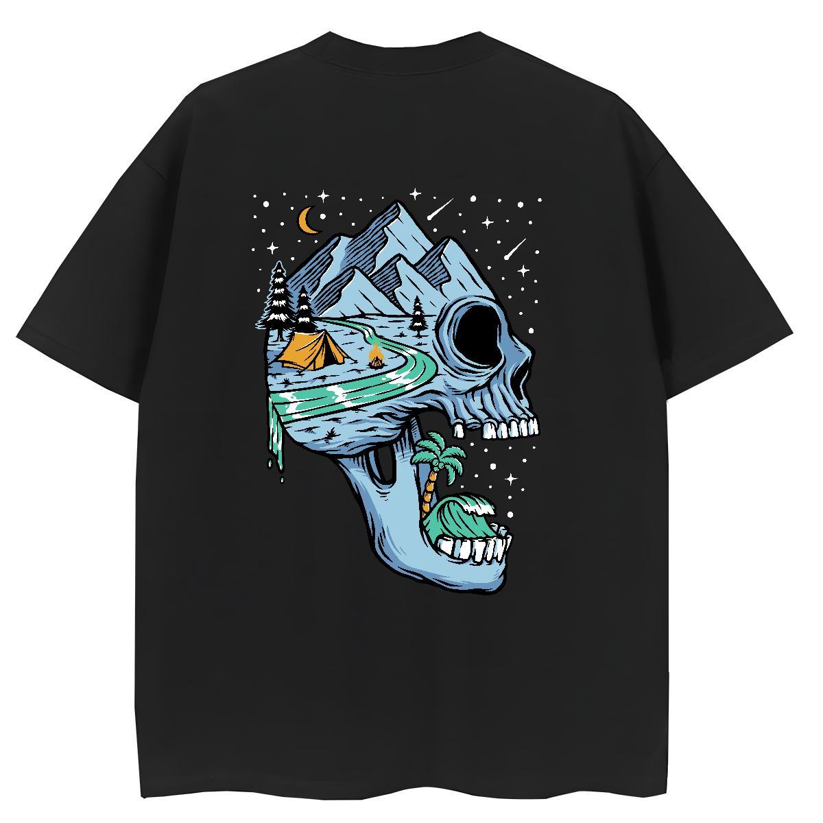 TOP Quality T-Shirts 230g Pure Cotton Crew Neck Sport skull Lady T shirt High quality Plus Size Custom Top Shirts