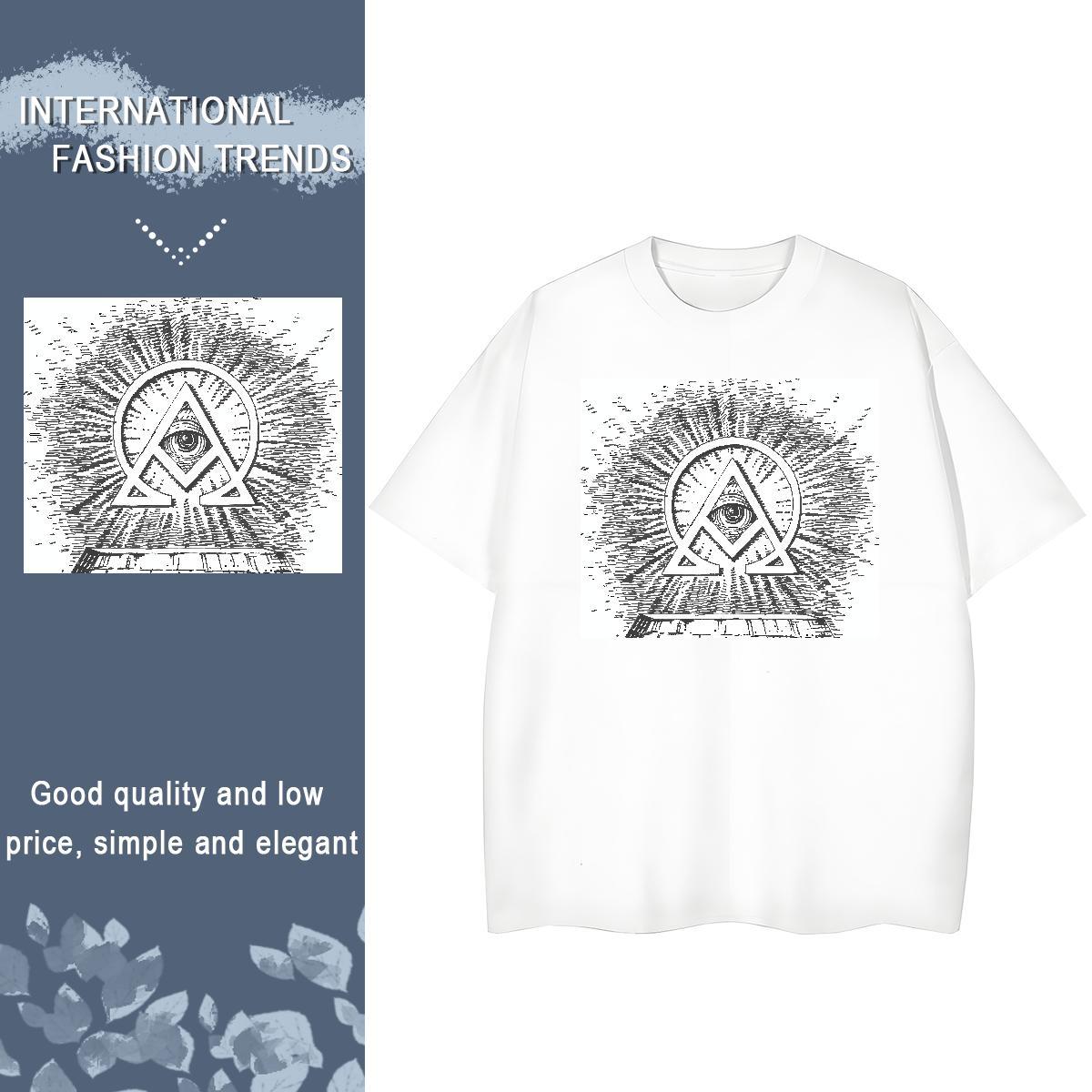 DIY Womens T Shirts 230g Pure Cotton Breathable Crew Neck Hip Hop eye of the devil Tshirt for Man Woman High quality Custom Cartoon Clothes Shirt