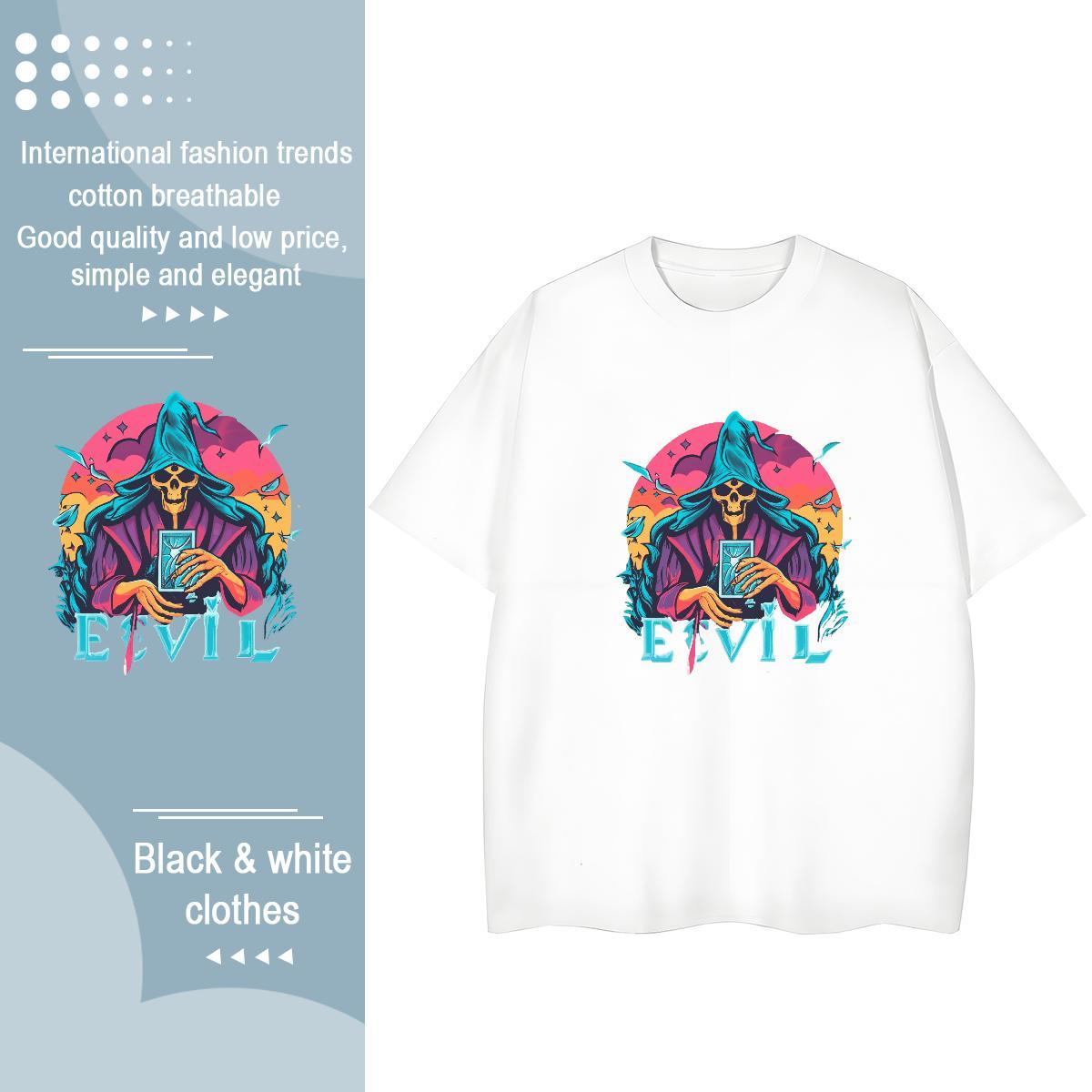 Fashion Casual T Shirt For Woman 230g 100% Cotton Comfortable Sport skull Lady T shirt Designer Nice White Plus Size Clothes Shirt