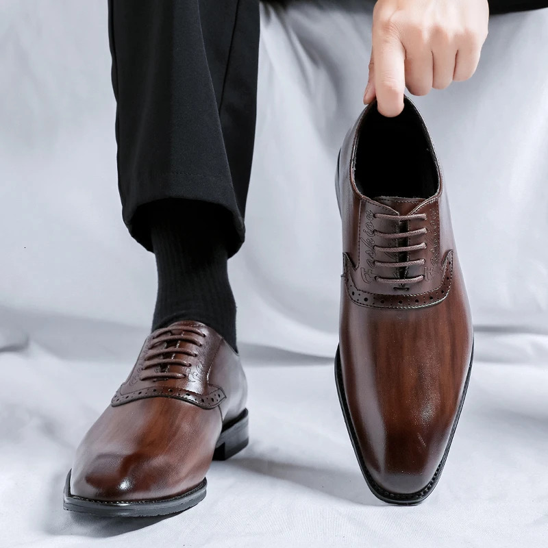 Mens dress shoes mens business classic fashionable comfortable high-quality formal mens shoes 241007