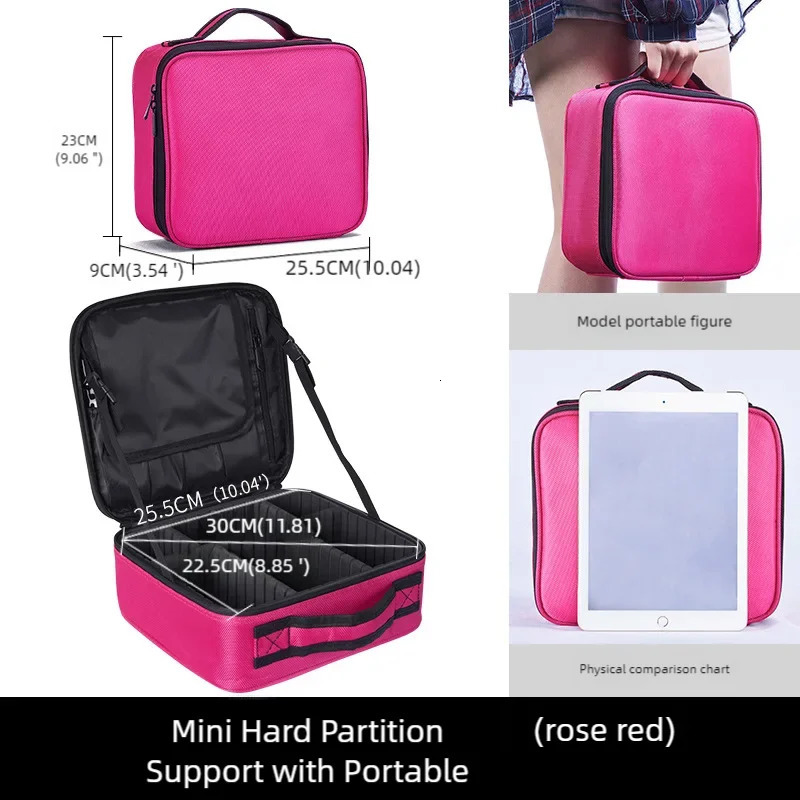 Oxford Clothing Makeup Bag Travel Essential Makeup Box Company Large Capacity Beauty Brush Embroidery Tool Storage 241008