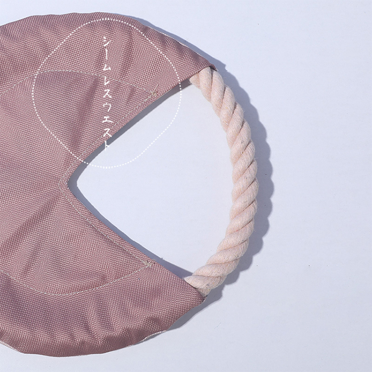 Printed Puppy Chewable Frisbee - Sturdy Hand-Held Oxon Cloth Disc for Dogs Outdoors