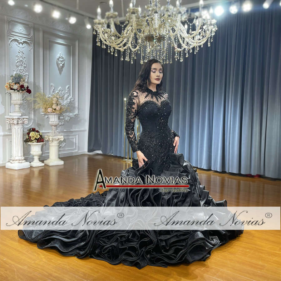 Black Amanda Novias Mermaid Wedding Dress