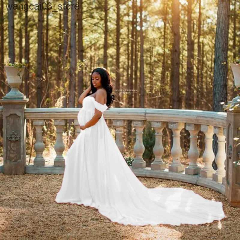 Maternity Dresses Sexy Maternity Evening Dresses Pregnancy Dress For PhotoShoot Chiffon Long Pregnant Women Maxi Gown Photography Prop Baby Shower L24