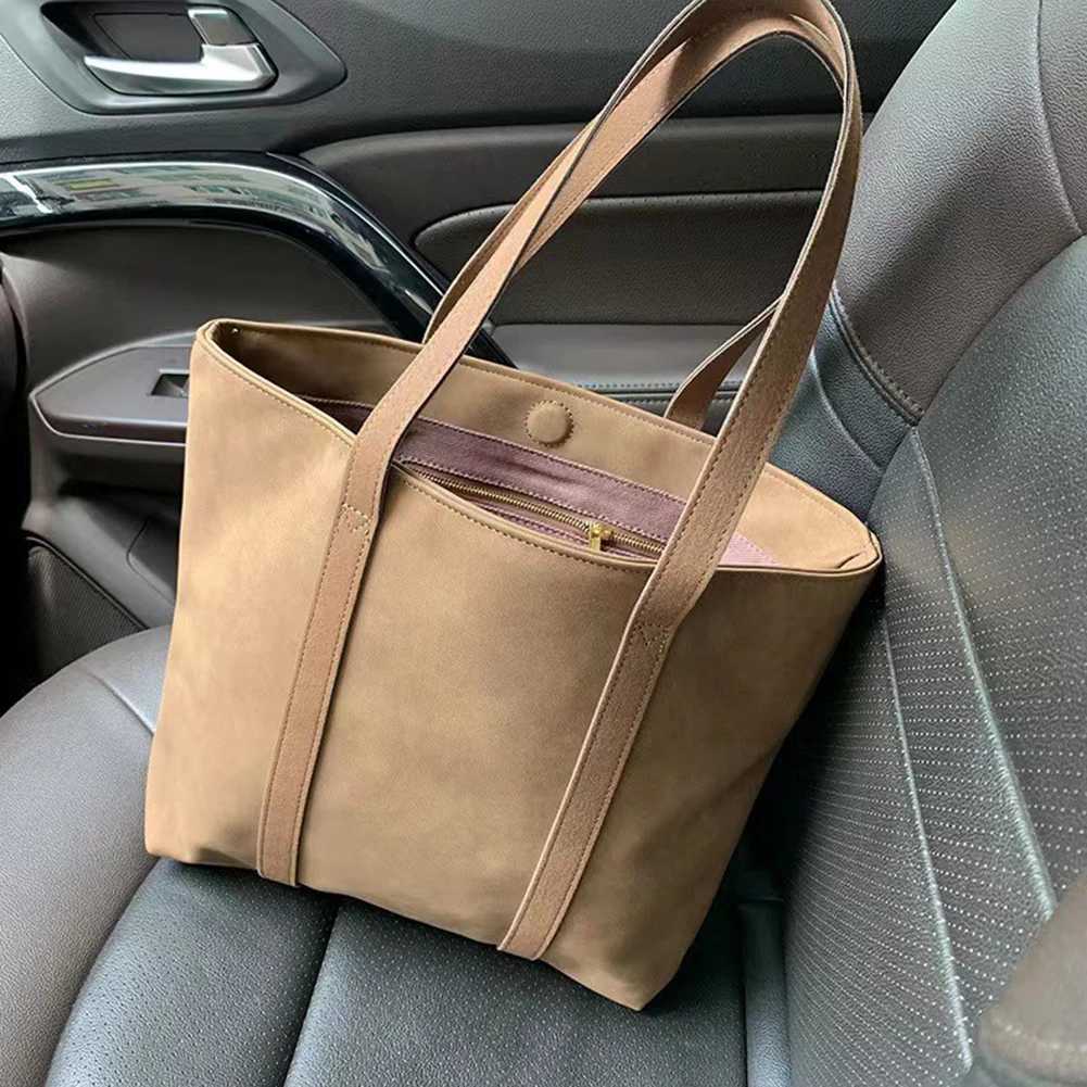 Shoulder Bag for Ladies Large Capacity Handbag Suede Satchel Hobo Travel Work 241011