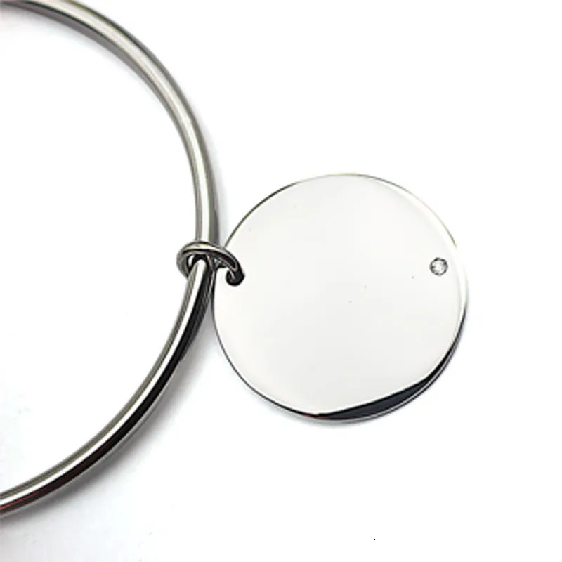 Wholesale 70mm 65mm 60mm diameter circular bracelet Rhinestone circular pendant bracelet stainless steel womens jewelry 241007