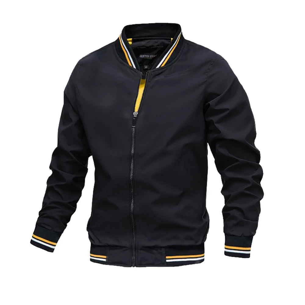 Spring and autumn bomber jacket mens casual windproof jacket mens high-quality jacket zipper collar military jacket mens 241007