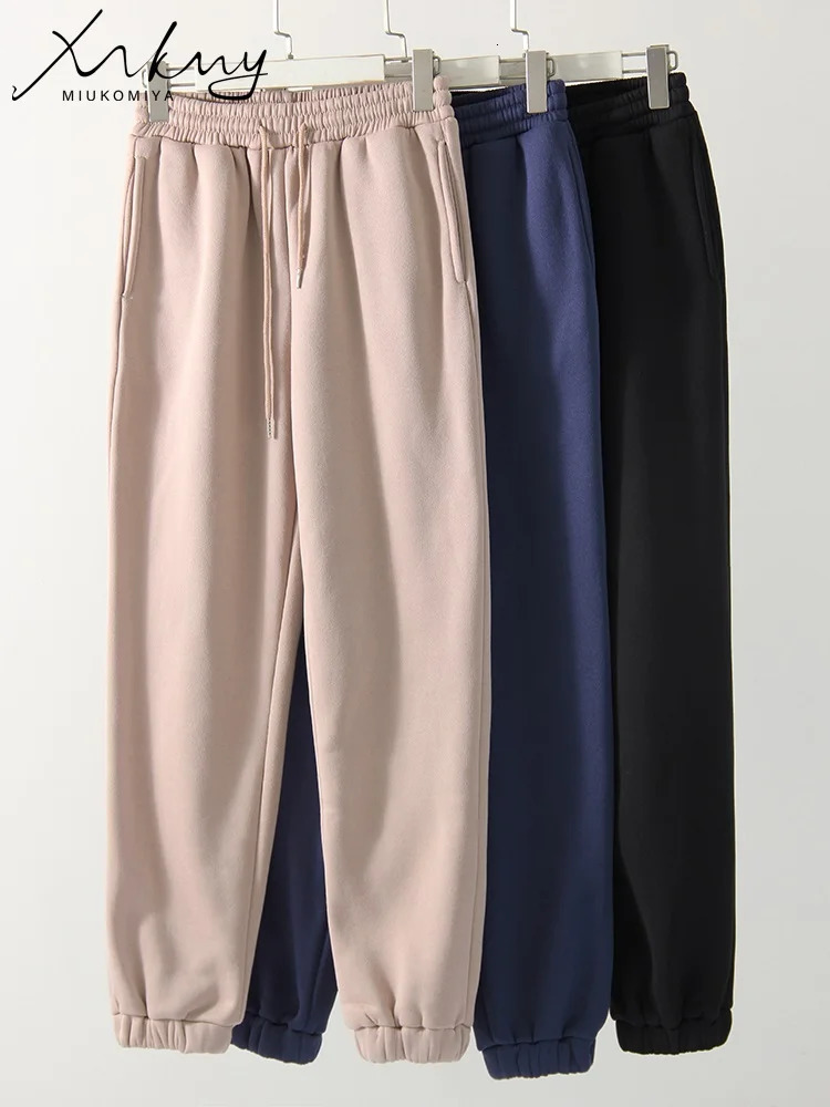 MiuKoMiYa Womens Pants Set Winter Two piece Sportswear Loose Wool Oneck Sweater 2piece 241008