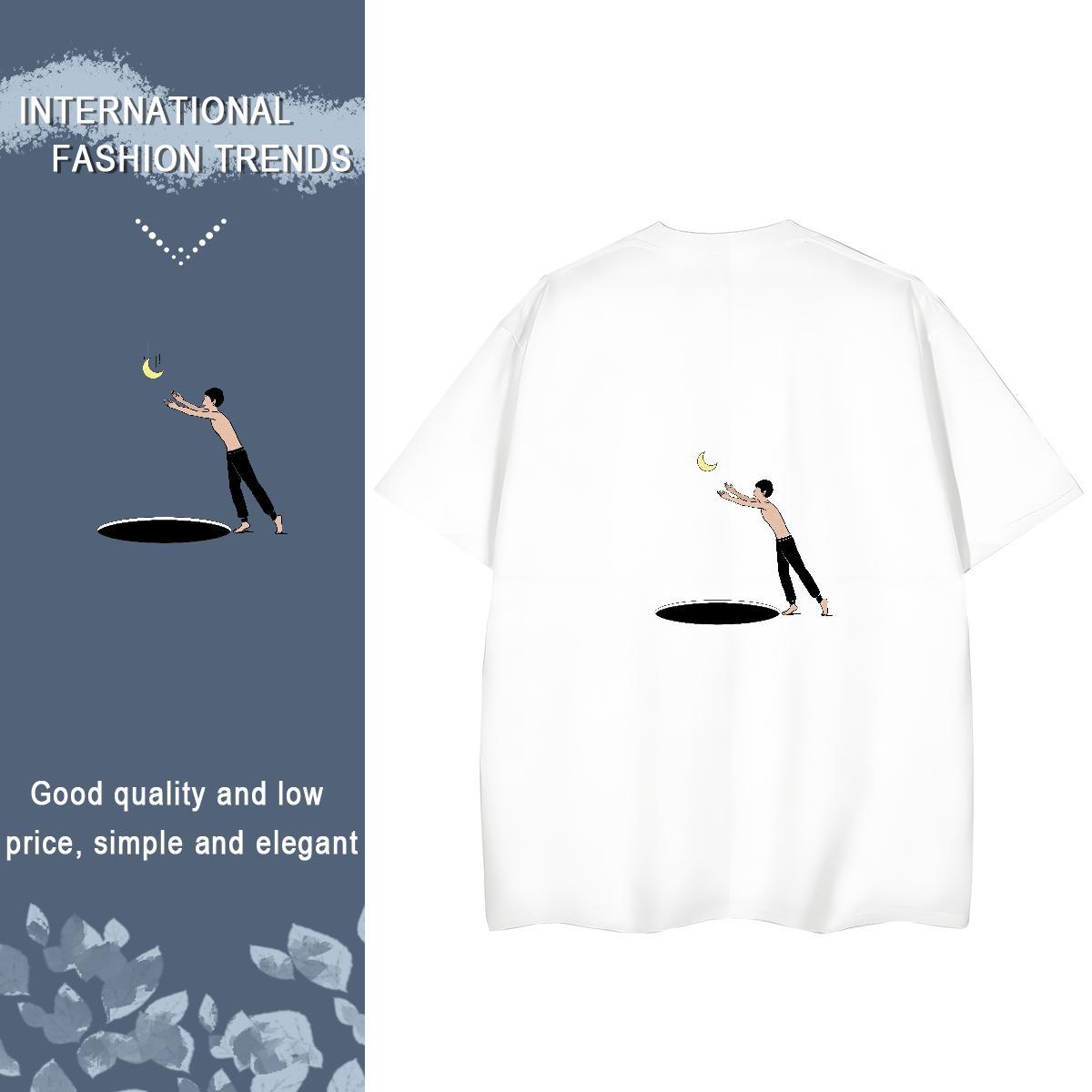 2024 Designer T shirt 230g Pure Cotton Breathable Short Sleeve Casual Beach portrait Women Tees Female DIY Anime Printed Clothes Shirt