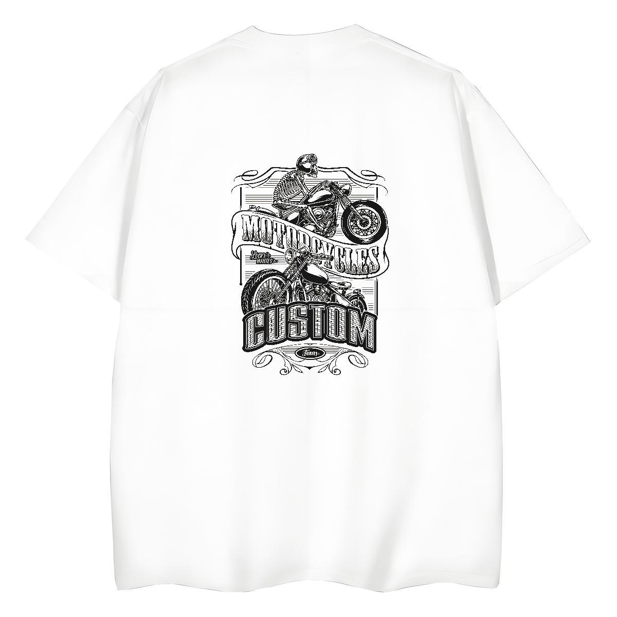 Fashion New Woman T Shirts 230g Cotton Round Neck Short Sleeve Casual motorbike Women Tshirts Female Floral Print Tee Shirt
