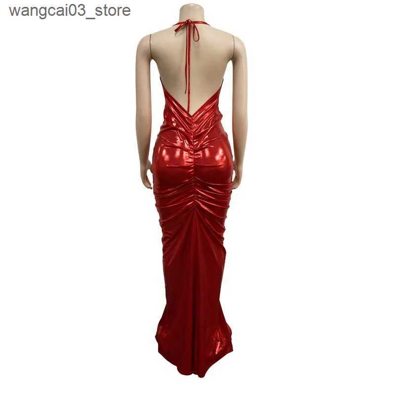 Maternity Dresses Sexy Maternity Photography Long Dress Pregnant Woman Bodycon Halter Backless Baby Shower Dress Sleeveless Photoshoot Dress L240910