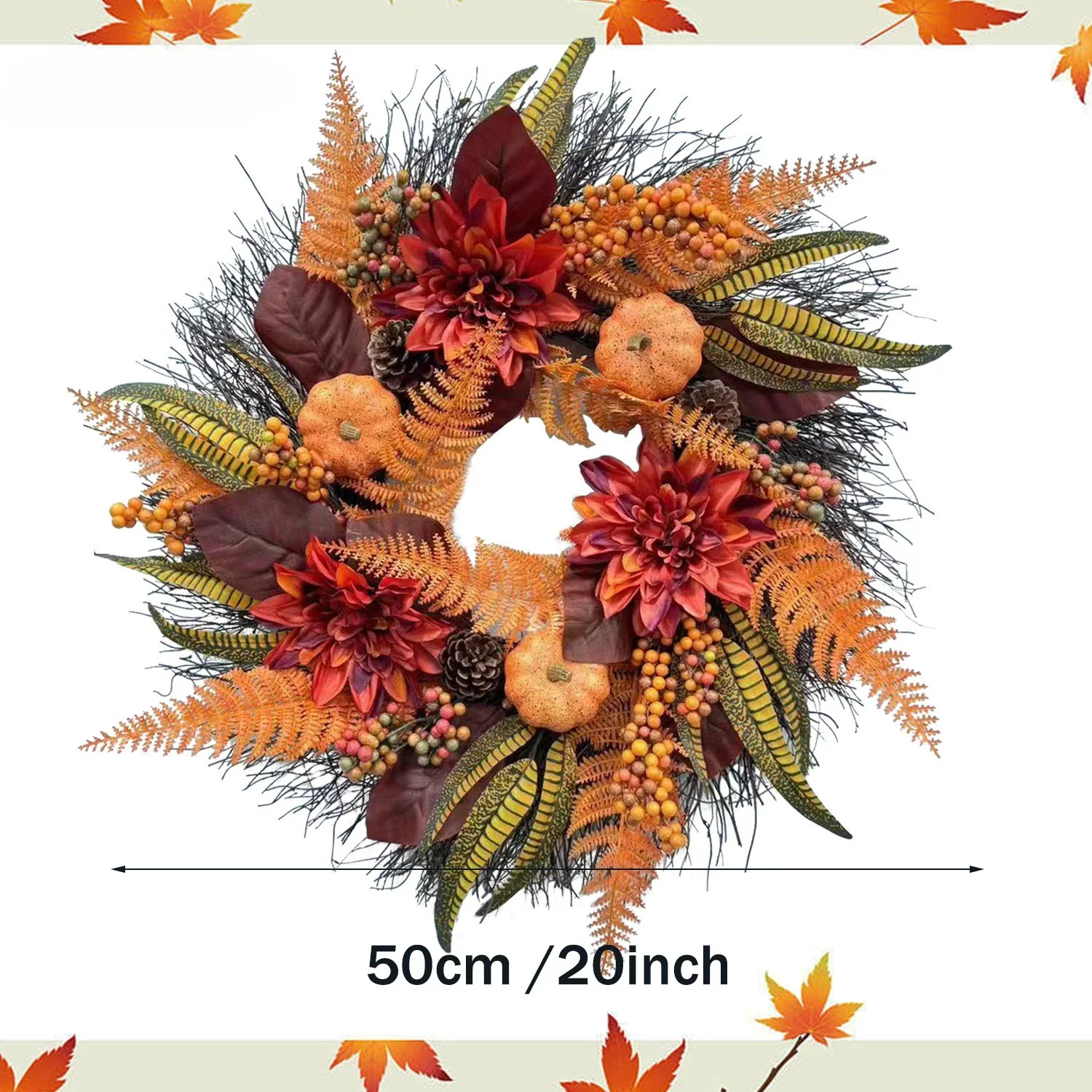 Handmade Thanksgiving & Christmas Wreaths for Home Decor - 2024