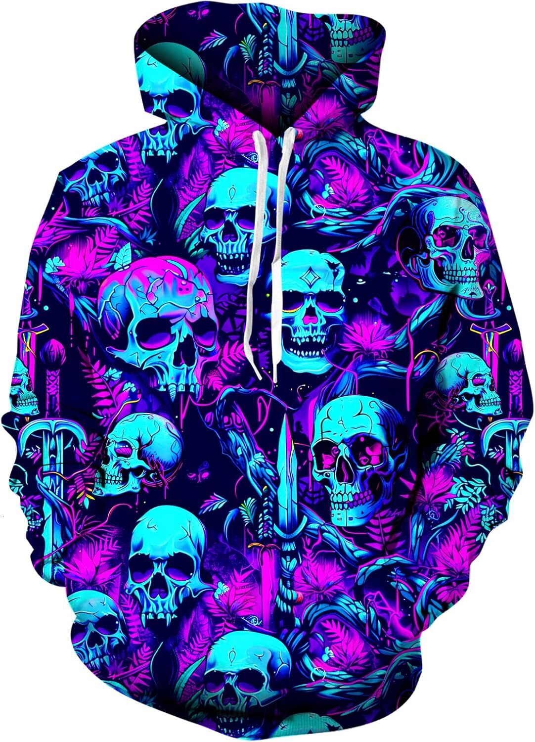 Hoodie for Mens Womens Unisex Novelty Hoodies for Men 3D Printed Graphics Fleece Pockets Pullover Sweatshirts Christmas Halloween Graphic keep warm