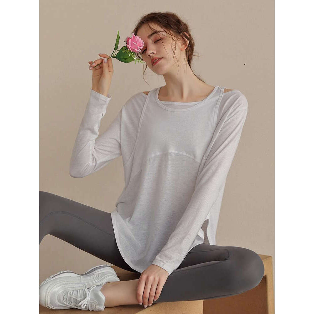 Internet celebrity running training Prati yoga clothes cover up women's spring and autumn loose breathable quick drying sports fiess top