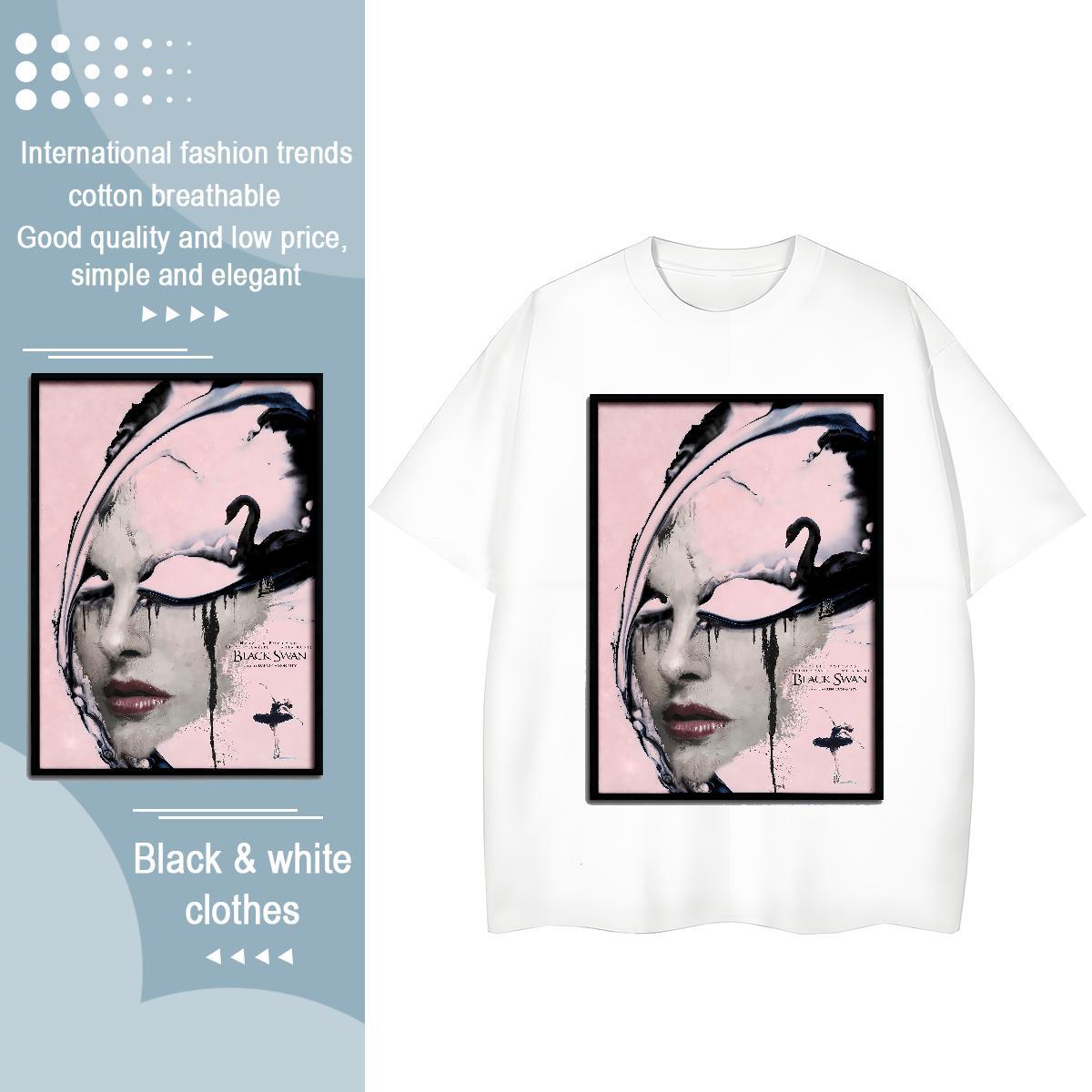 Fashion New T-Shirts for Women 230g Pure Cotton Breathable Sport face Women Tees Free Shipping Graphic Polos