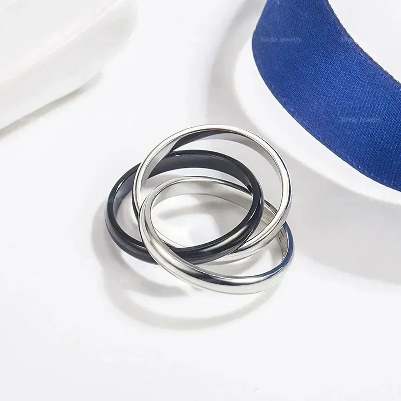 S925 pure silver high-quality original three color ring simple fashionable ious couple jewelry 241009