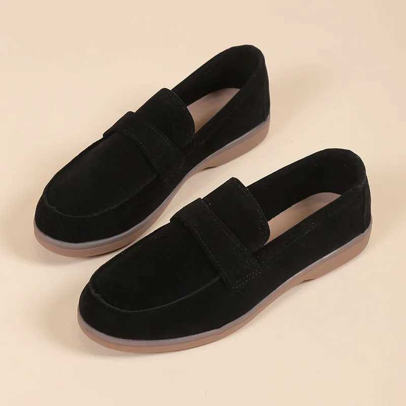Womens flat shoes fashionable 2024 summer new square toe womens comfortable soft breathable solid color Beanie casual Loafers Y241011
