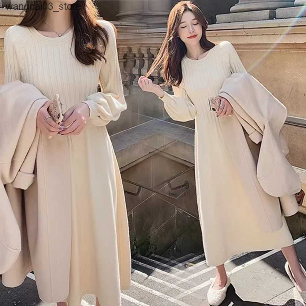 Maternity Dresses Autumn Winter Korean Fashion Maternity Dress Elegant vestidos A Line Slim Clothes for Pregnant Women Pregnancy photoshoot dress L240