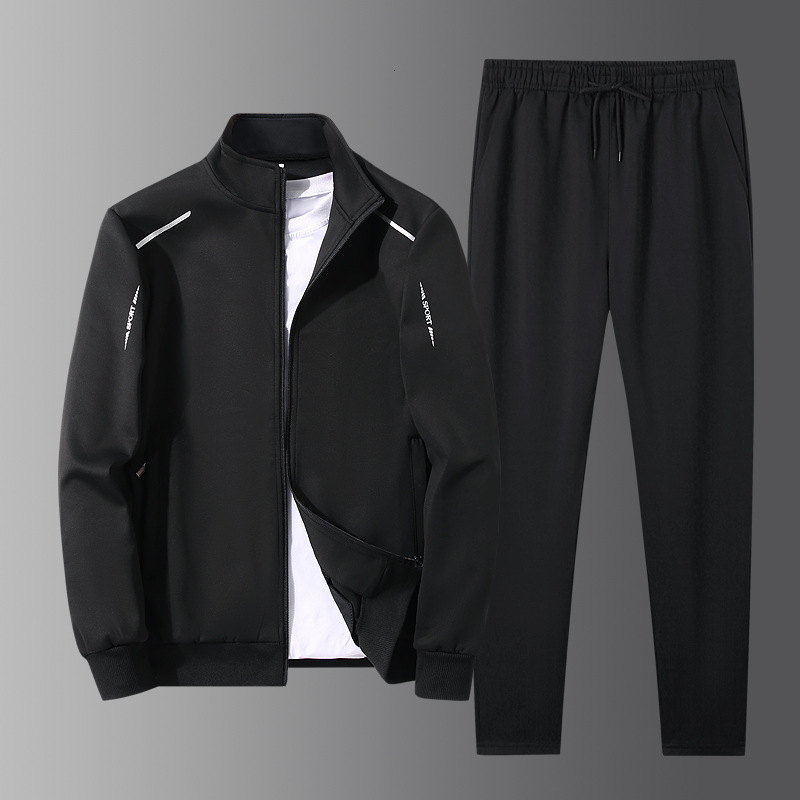 Mens Tracksuit Printing Sweatshirt Suit Black Jackets Pants High Quality Simplicity Jogging Casual Clothing 5XL R241011