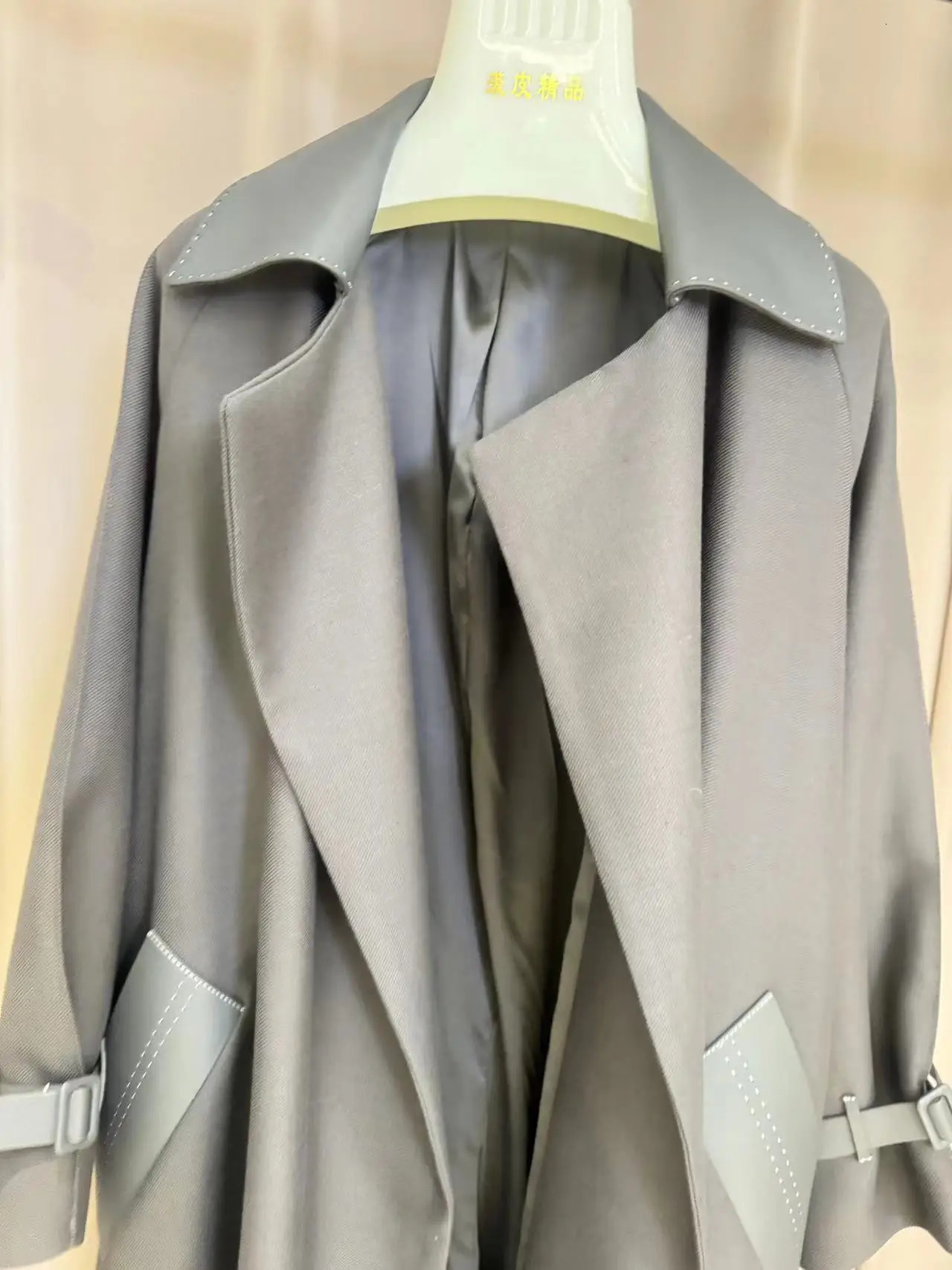 TRENDY loosefit wool blend atutumn and winter fashion beautiful overcoat cashmere coat with belt xlong woollen 240930