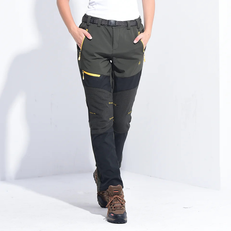 Thick Warm Fleece Winter Pants for Women Waterproof Hiking Trekking Camping Skiing Soft Shell Windproof Trousers 241009