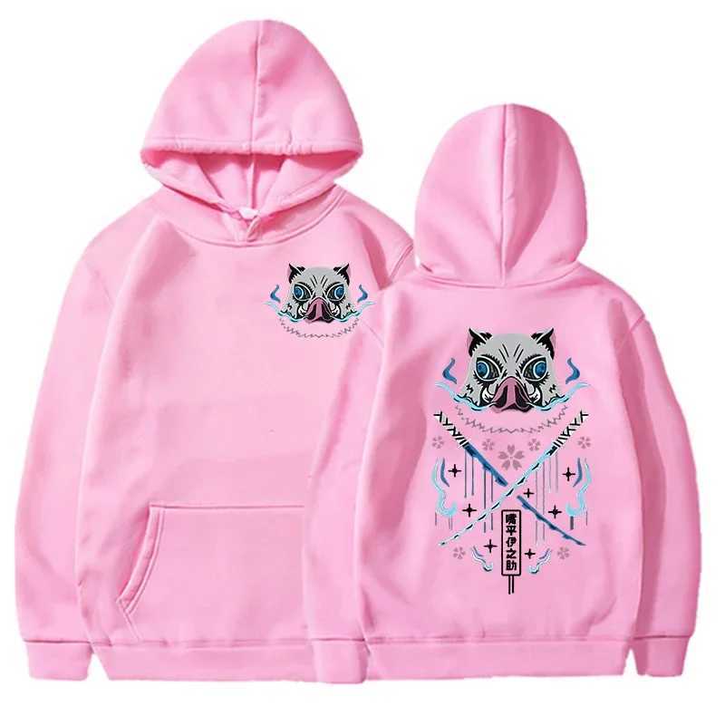 New Fashion Women Men Casual Tops Funny Hashibira Inosuke Printed Long Sleeve Y2K Loose Tops Anime Hoodies LX241011