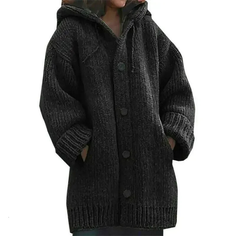 Autumn Winter Women Cardigan Sweater Coats Fashion Female Long Sleeve Vneck Loose Knitted Jackets Casual Cardigans 241007