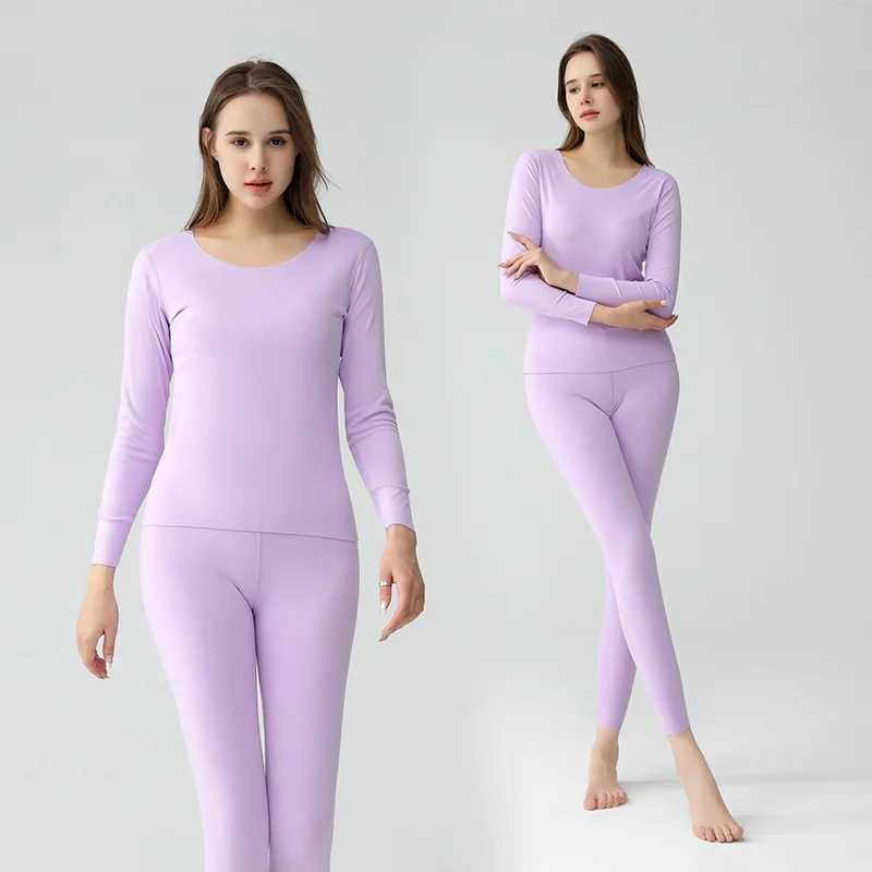 Women's Thermal Underwear New Winter Thermal Underwear Women Suit Long Slve Thick Second Thermal Female Warm Lingerie Body Shaped Slim Ladies 2 P