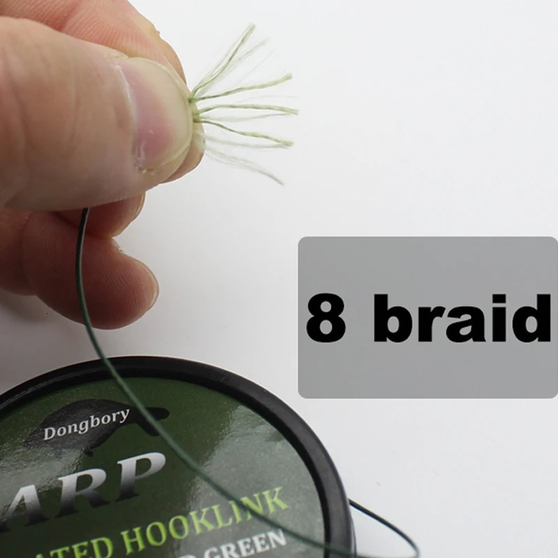 1PCS 5m Carp Fishing Line Hook Link Coated Hooklink Braid for Hair Rig 15IB 25IB 35IB Coarse Tackle 241007