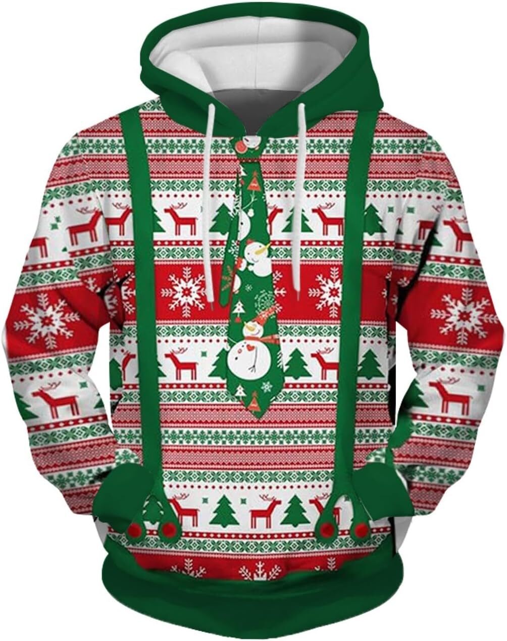 Hoodie for Mens Womens Ugly Christmas Jumper Sweater for Men Long Sleeves Sweatshirt 3D Print Pullover Sweaters Xmas Fall Outwear Graphic trend