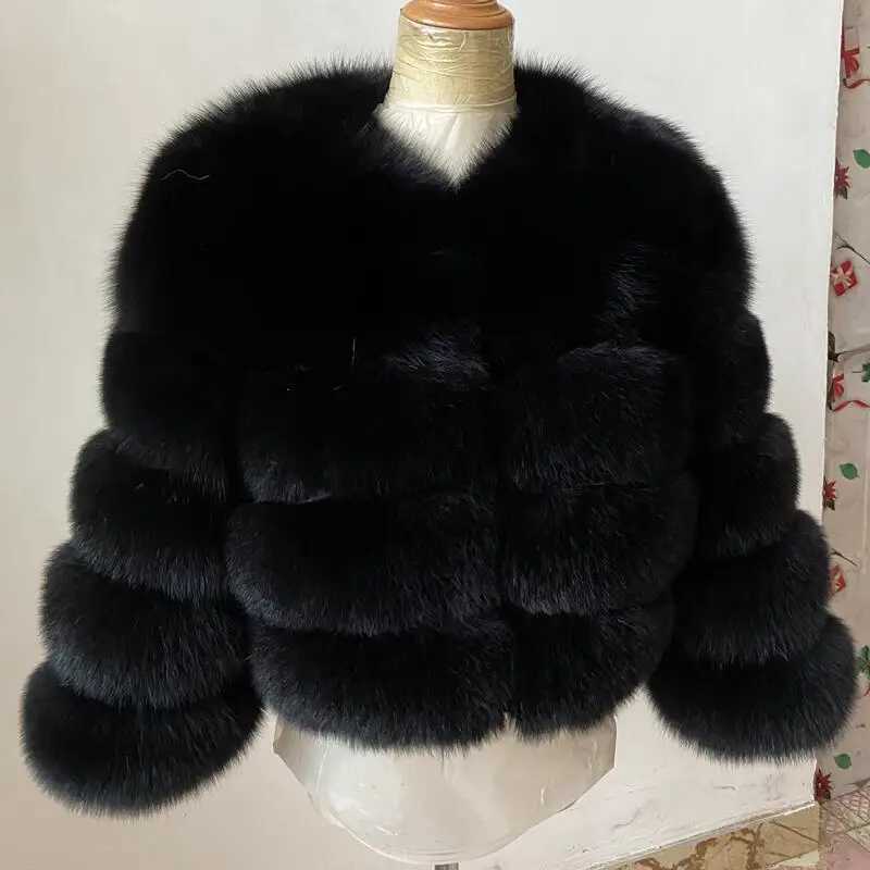 KEJINYUAN Winter Womens True Fox Fur Coat Quarter Sleeve Womens Coat Natural Jacket Warm Leather Coat W241010