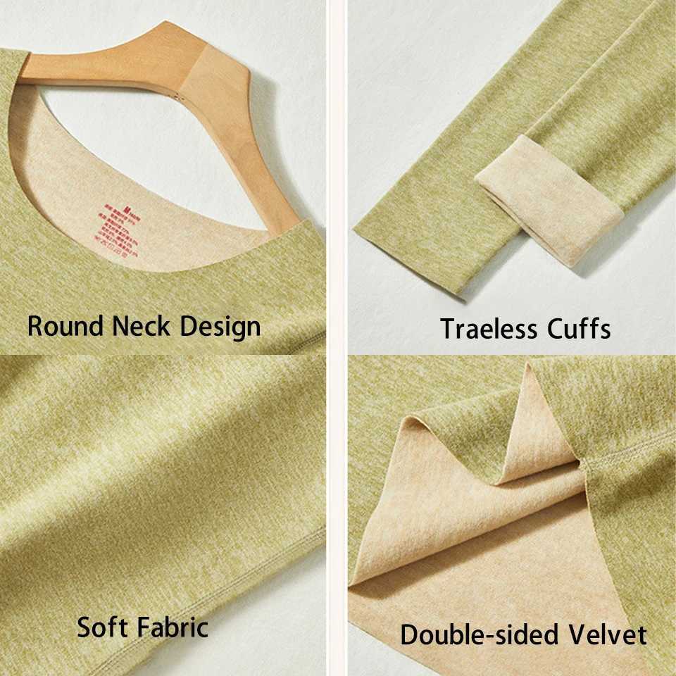 Women's Thermal Underwear Women s Thermal Underwear Sets Round Neck Long Johns Winter Warmth Thick Seamless Lingerie Plus Size Pajamas 2 Piece Su