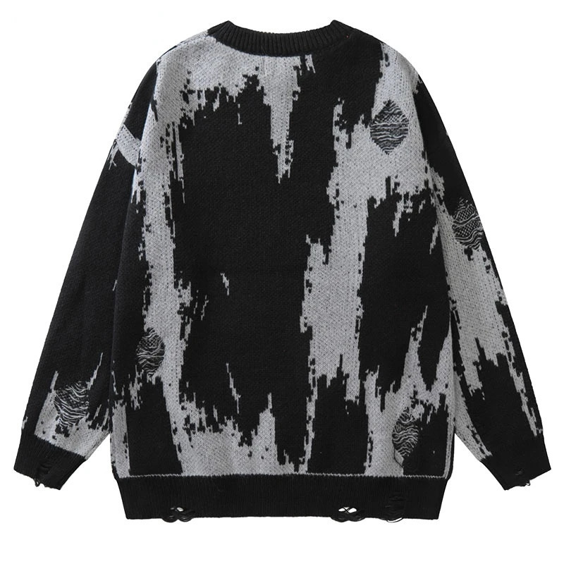 Y2K Retro Knitted Punk Gothic Street Clothing Sweater Mens Trend Harajuku Fashion Thick Warm Pull Mens Clothing 241007