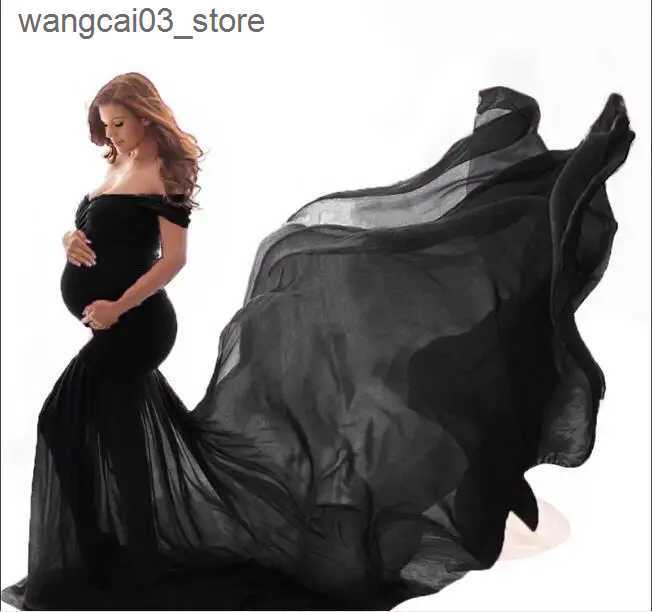 Maternity Dresses Classic fashion Elegant Lace Maternity Dress Photography Props Long Dresses For Photo Shoot Pregnant Dress Pregnant Clothes L240910