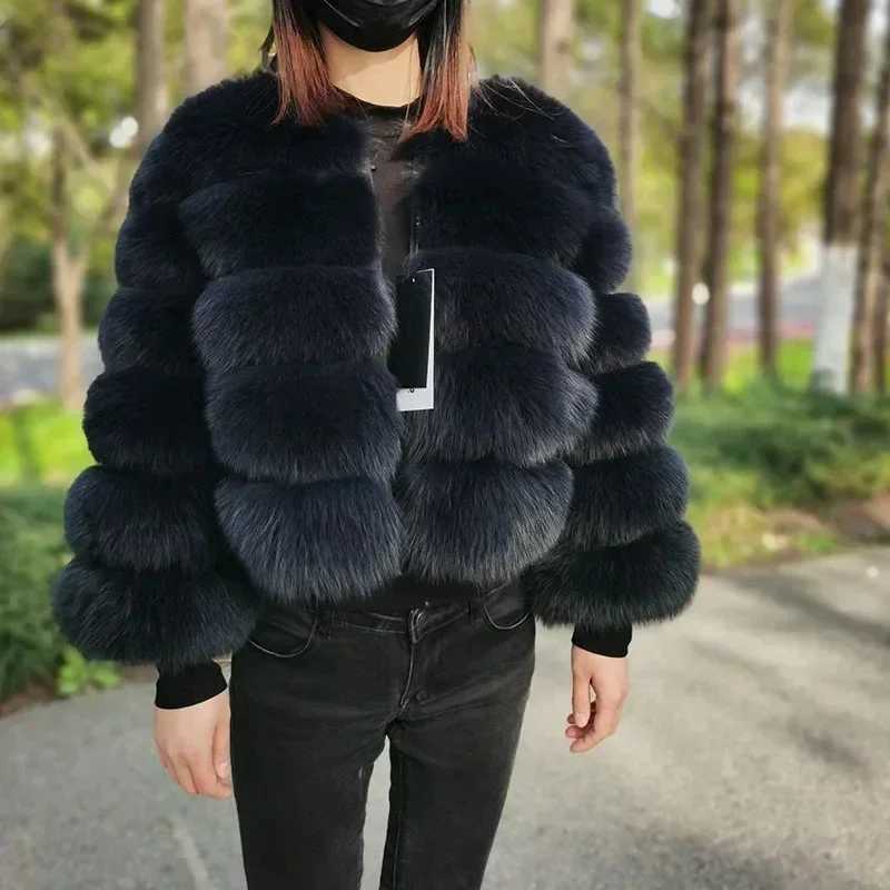 2024 artificial raccoon fur coat womens jacket luxury jacket womens winter fluffy jacket thick warm fur coat Y241011