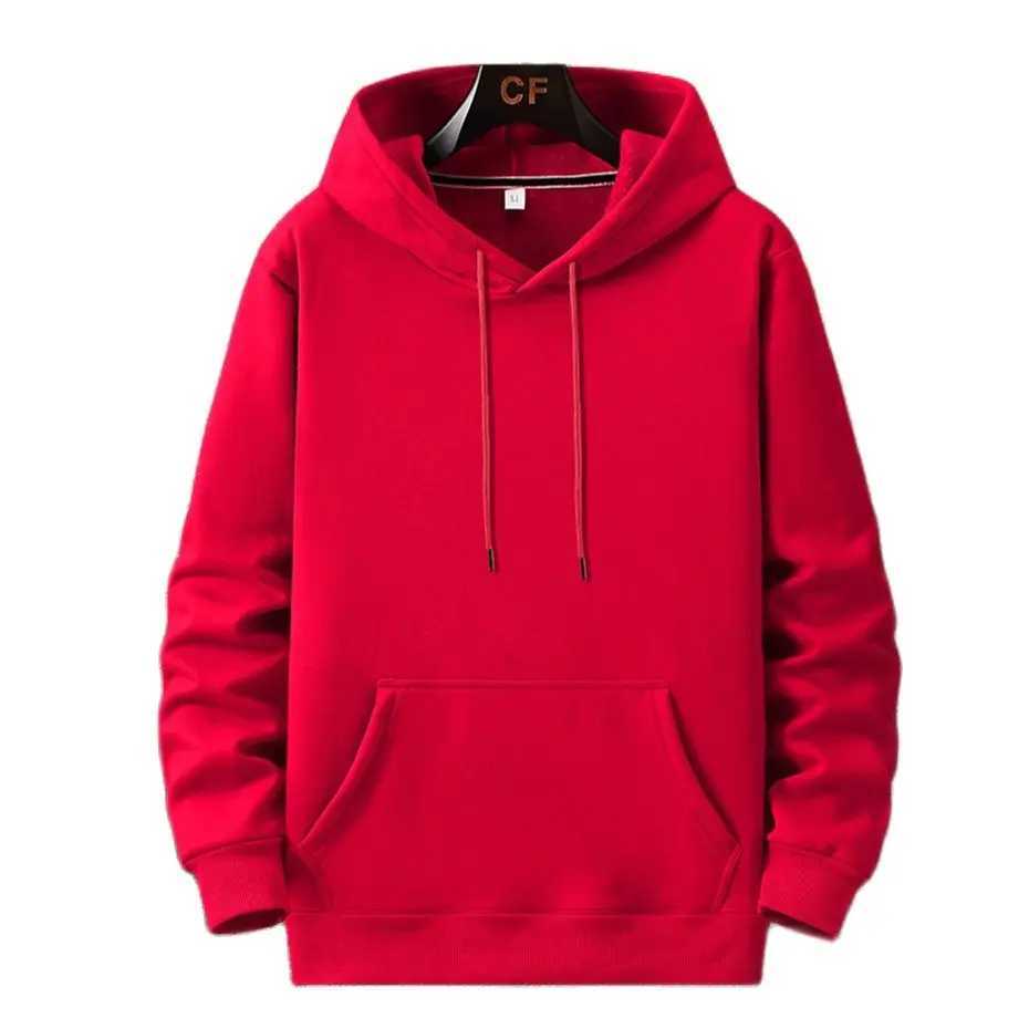 800g Heavy Weight Fashion Mens Hooded New Autumn/Winter Casual Thick Cotton Plus Size L-12XL Top Solid Color Hooded Sweatshir LX241011