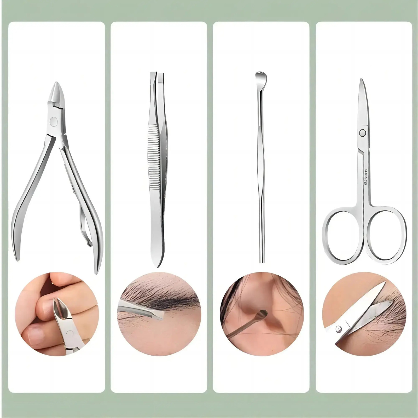 High quality 18 piece professional stainless steel nail clip travel decoration bag nail and foot personal care tools 240927