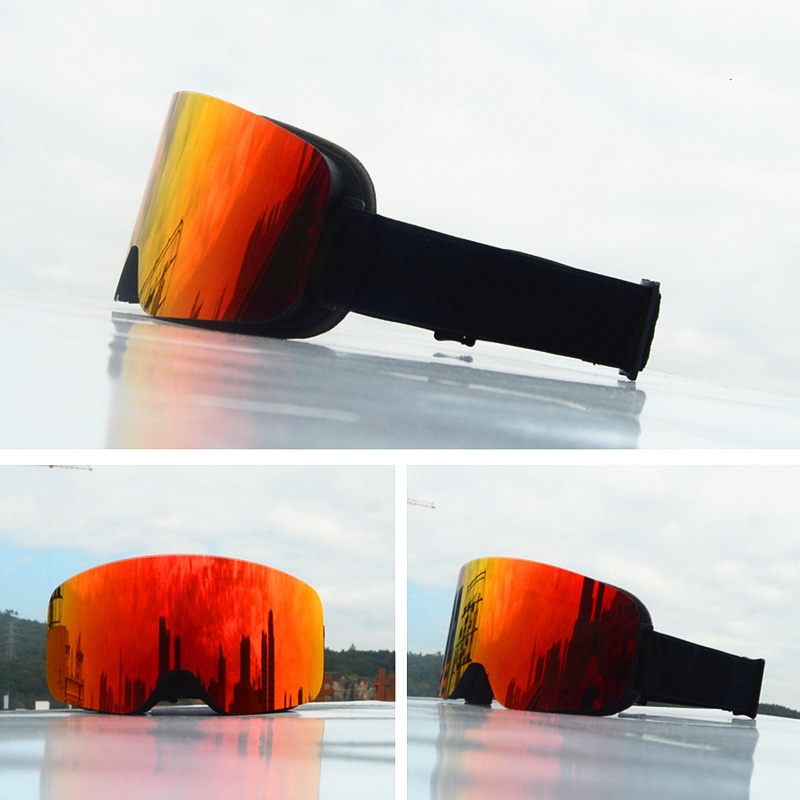 Big Ski Snowboard Goggles Women Men Skiing Eyewear Mask UV 400 Snow Protection Over Glasses Adult Double Anti-Fog Cylindrical Sports Sunglasses S166 I