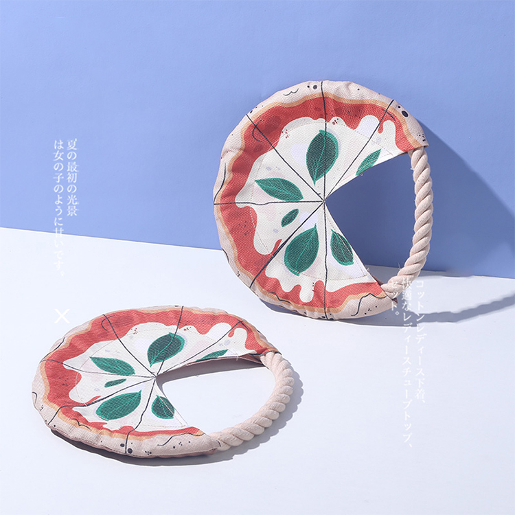 Printed Puppy Chewable Frisbee - Sturdy Hand-Held Oxon Cloth Disc for Dogs Outdoors