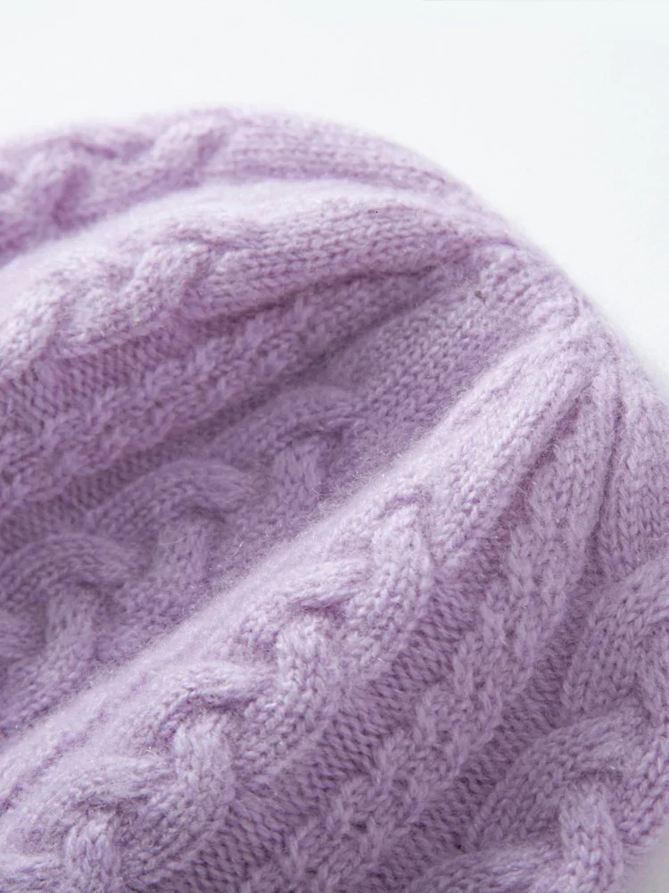 Childrens Cashmere Cable Knitted Beanies Boys Hat Wool Girls Casual Year Christmas Soft Winter Warm Hair Children 241009