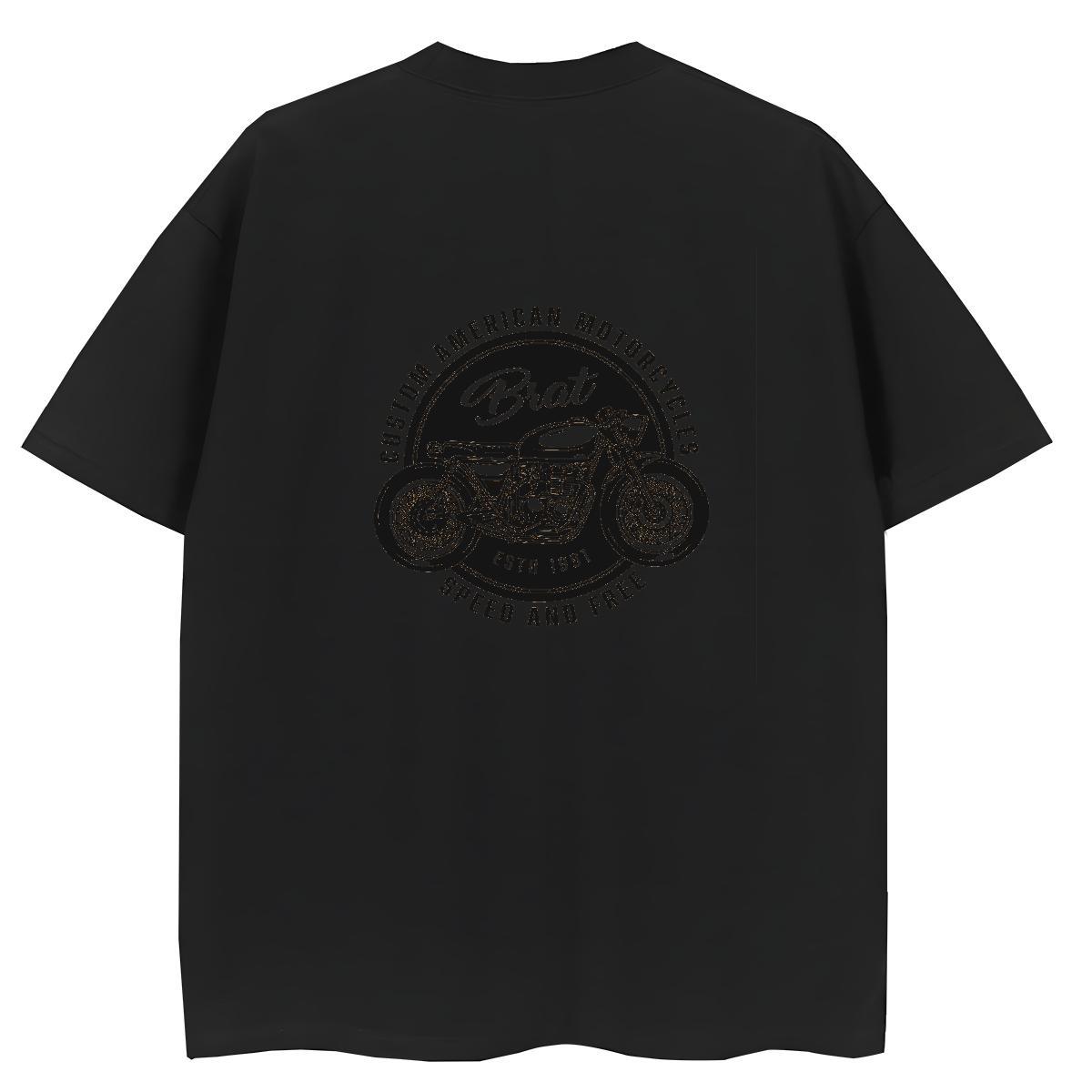 Stylist Woman T Shirts 230g Pure Cotton Short Sleeve O-Neck Daily Wear Motorcycle Womens Tshirts Loose Black Oversized Tee Shirt