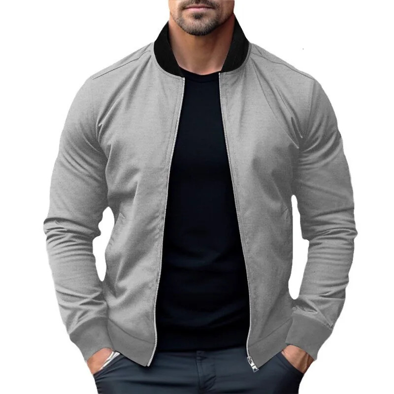 European and American Mens Jacket Spring and Autumn Trendy Jacket Youth Casual All-Matching plus Size Loose Baseball Uniform 241011