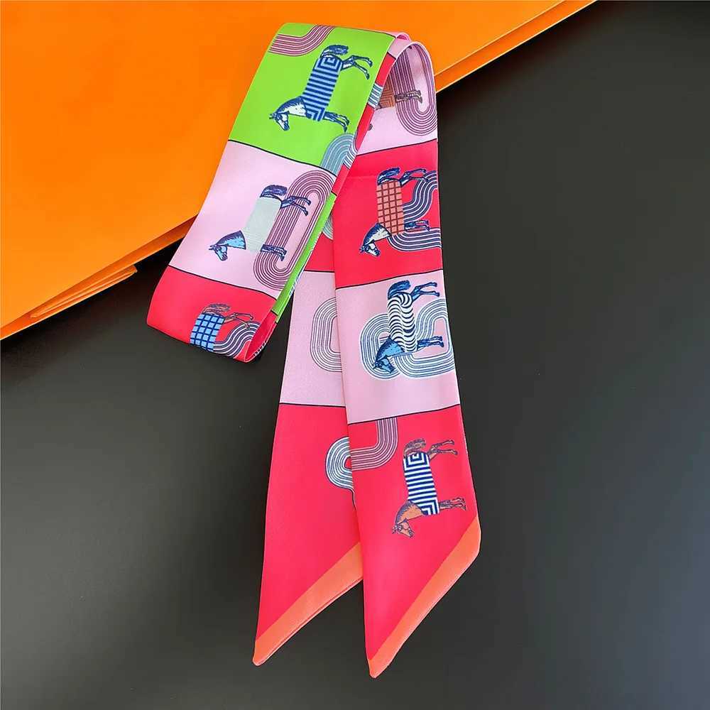 Bandanas Durag Ribbon neck scarf slim womens fashionable printed La handbag ribbon decorative headband tie 2022 fashion J241010K41E